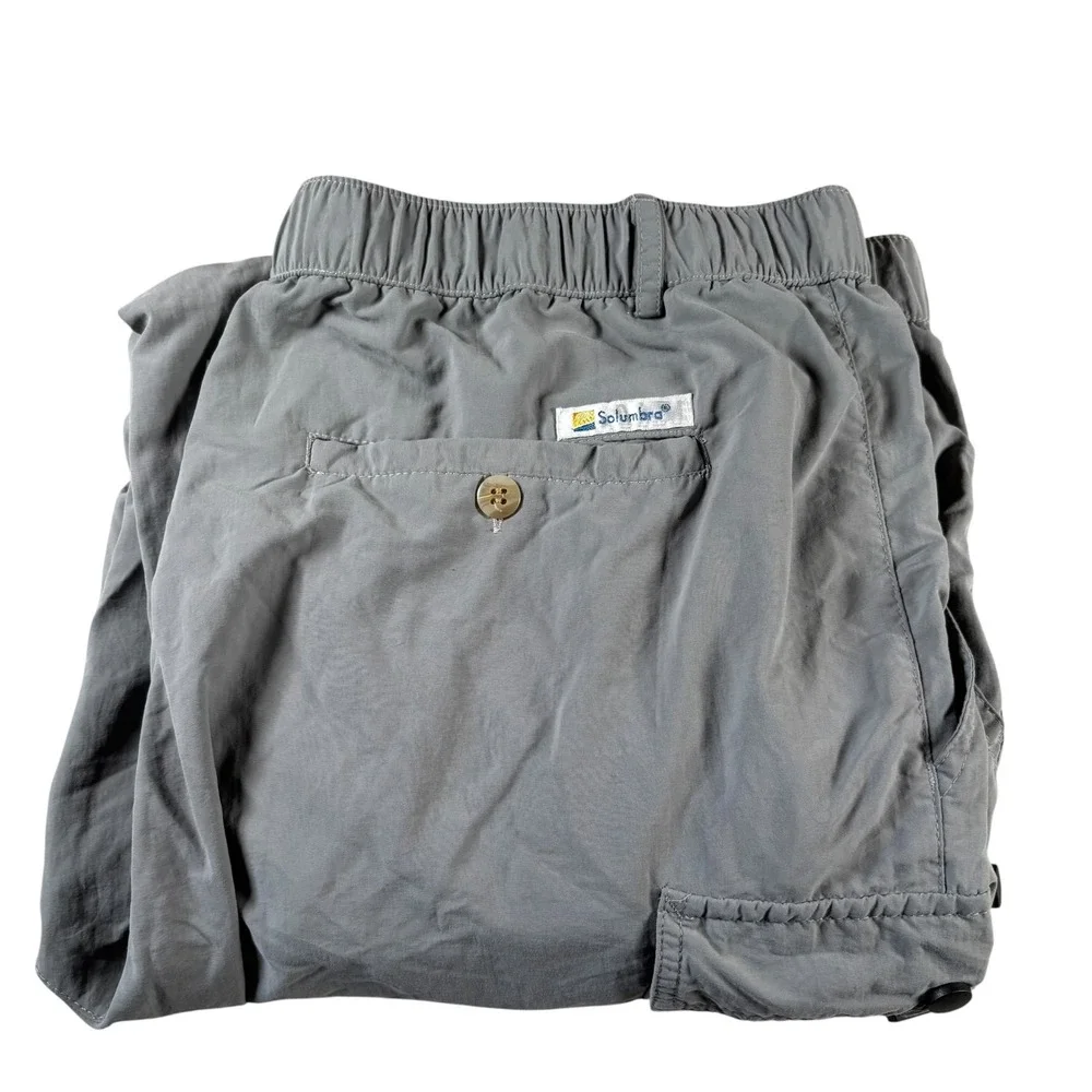 VTG Solumbra Cargo Pants Mens L Gray Sun Protection Lightweight Utility Hiking